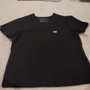 Figs Women’s Scrub Top Black Short Sleeve 1 Pocket V Neck Sz M Y2K Retro Inspire